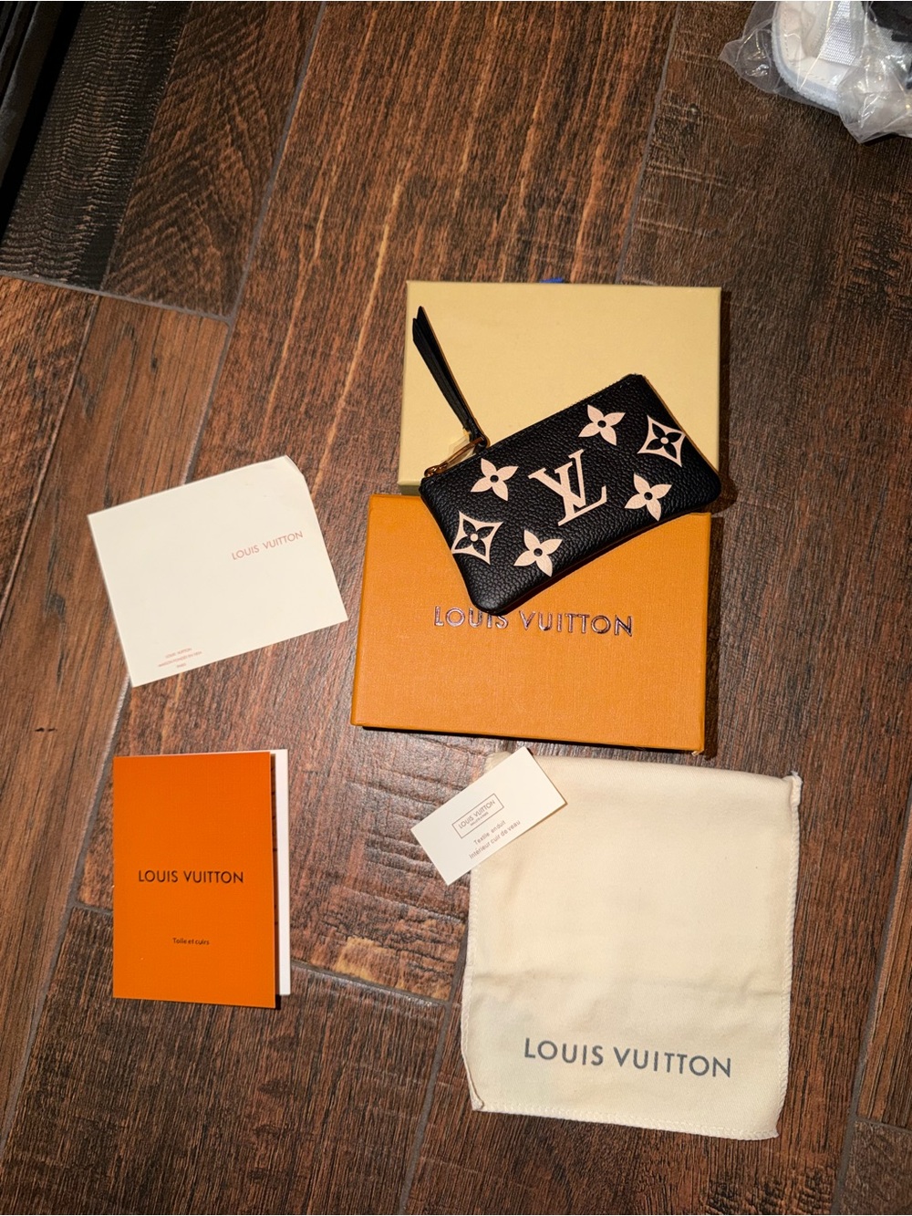 Louis Vuitton Black with Light Pink Monogram Zip Pouch